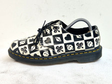 Dr Martens 1461 Egret playing Cards Skull Ladies shoes Black/White UK 5 EU 38