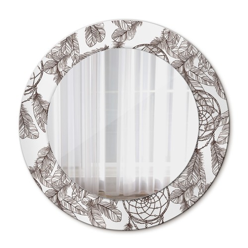 Ornate round mirror with - ornate,