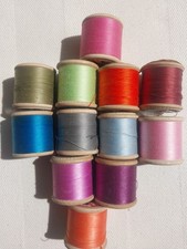 12 Vintage Wooden Reels