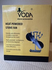 Upgrade 4-Blade Log Burner Fan Stove Fans Heat Powered for Wood Burning Stove/Fi