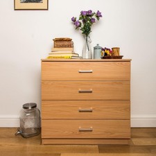 Beech 4 Drawer Chest of