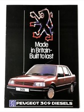 Peugeot 309 Diesels Car Sales Brochure 1986 on Rare & Perfect 16 A4 Pages