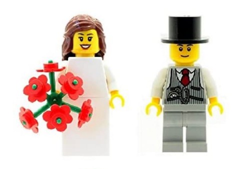 Lego bride groom grey - bride, (grey