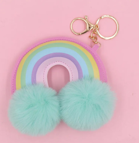 Rainbow keychain leather - pu,