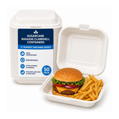 Sugarcane bagasse burger - burger, boxes