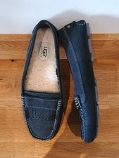 UGG Lonna Charcoal Leather Slippers