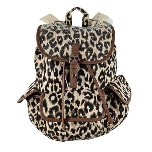 Leopard print canvas sequin - print,