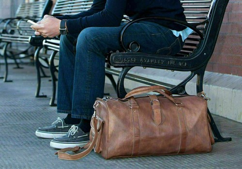 Leather bag travel - travel, duffel