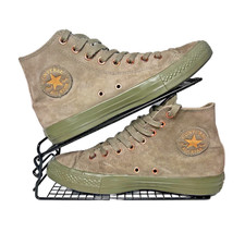 Converse Trainers Womens 7 Khaki Pink Gold Suede All Star High Top Shoes Army