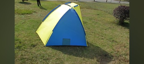 Beach shelter blue and yellow - shelter,