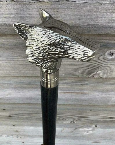 Antique chrome wolf head - chrome,