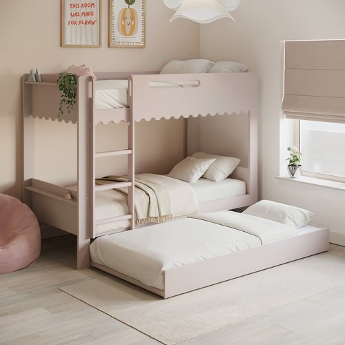 Pink scalloped triple - pink,