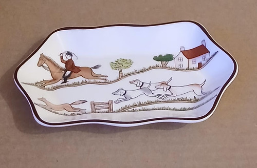 Coalport hunting scene - scene, bone