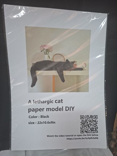 Paper model kit lathargic cat - paper,
