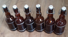 6 Vintage Grolsch Swing Top Brown Beer / Lager Bottles Home Brewing 450ml