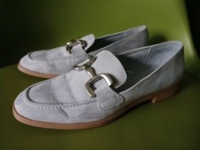 TU ladies women's Light Blue Moccasin Loafers Shoes Flat Boots UK 6