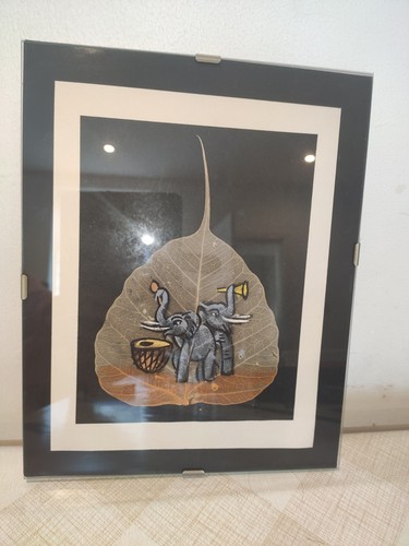 Hand painted peepal bodhi leaf - painted,