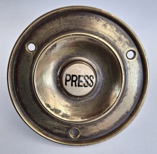 Vintage brass doorbell push - vintage,