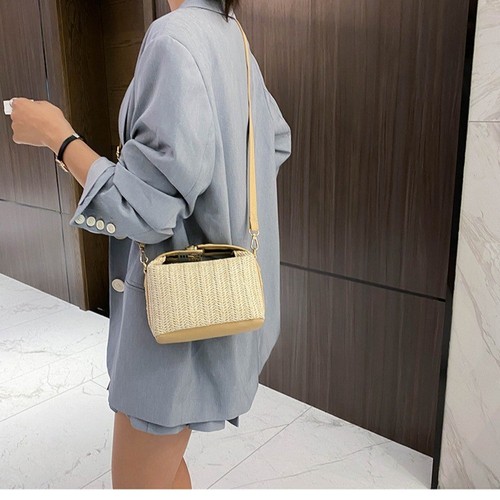 Retro grass weave - mini, handbag