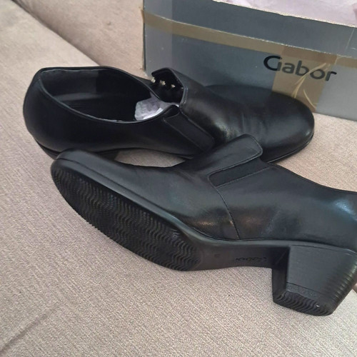 Gabor black leather - black, slip