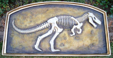 Rare Large Resin Velociraptor Dinosaur Skeleton Fossil Wall Art Board 156 x 87cm