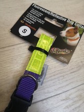 Reflective Yellow Dog Collar Small Jack Russell, Pug, Terrier 