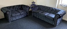 Chesterfield Sofa in Crushed Velvet - Foam Seating, Chesterfield Style, Velvet