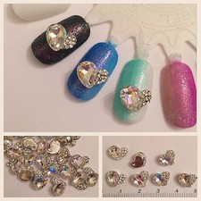 3pcs 3D DIY Nail Art Decoration Alloys Bowtie Jewellery Rhinestone Diamond Heart
