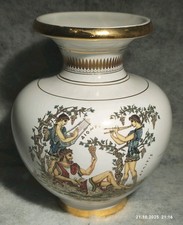 24K GOLD Pattern Hand Made Greek Antique Style VASE 15cm Vintage 