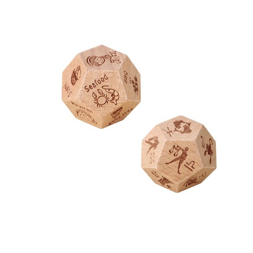 D12 polyhedral dice wooden - dice,