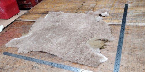 Beige genuine sheepskin seat - beige,