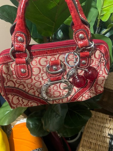 Guess cherry charm satchel - cherry,