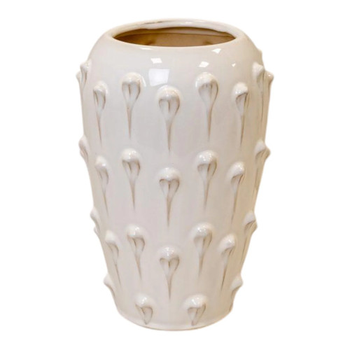 Large cream ceramic bobble - large,