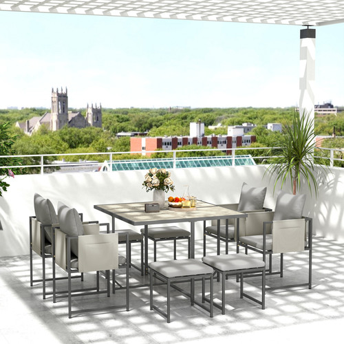 Garden dining set cube - garden,