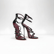 13 or 16cm Metal Stiletto Strappy Sandals – Super High Thin Heel – UK 4–12