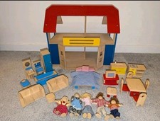 Vintage Plan Toys Doll’s House 90s & Furniture & Doll Family Rare