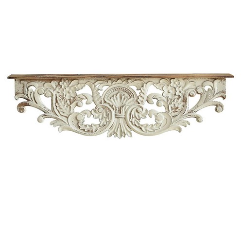 Wall shelf with scrollwork - wall,