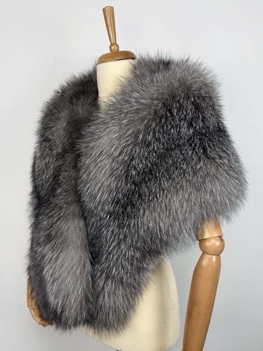 Frost fox fur shawl - frost,