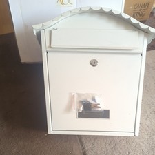 ACL  POSTBOX WHITE TRADITIONAL OUTDOOR STEEL WALL MOUNTED LETTER POST BOX