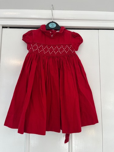 Annafie red hand smocked dress - hand-smocked,