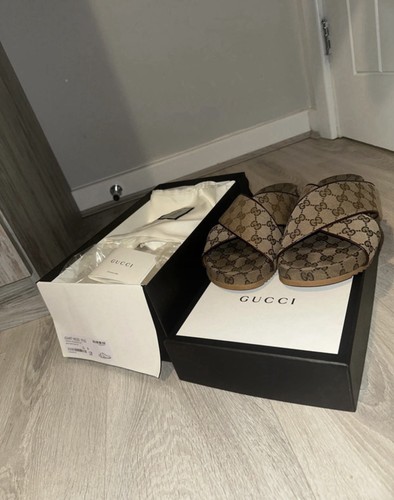 Gucci canvas flat - gucci, gg