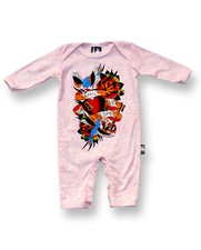SIX BUNNIES PINK TATTOO FLASH FAMILY FOREVER BABY GROW ONE PIECE ROMPER PLAYSUIT