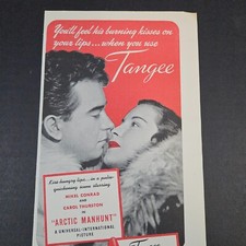 1949 Tangee Kiss Colors Lipstick Vintage Print Ad Arctic Manhunt Movie Scene