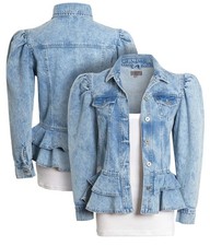 Womens Puff Sleeve Denim