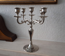 candelabra white metal for 5 candles lovely centrepiece for your Christmas table
