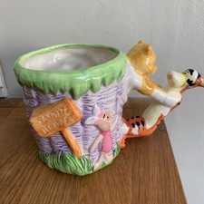 Disney Applause Winnie The Pooh 3D Ceramic Mug  100 Acre Piglet Rabbit Tiger