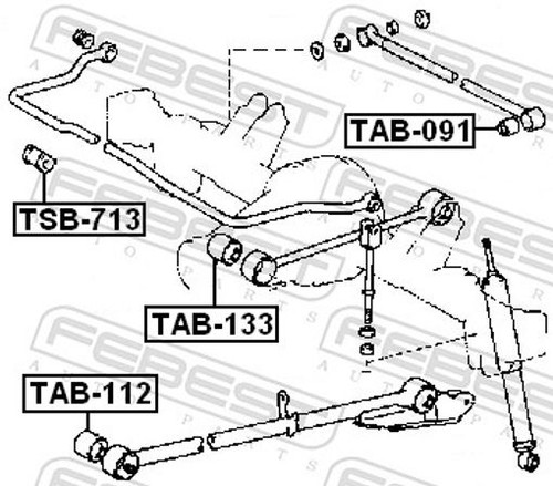 Fits febest tab 133 - tab-133, rear