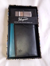 Penguin by Munsingwear Original Leather Card Case Money Clip NIB Nordstrom Retro