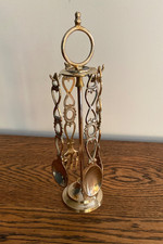 ANTIQUE 19TH C BRASS 4 PIECE