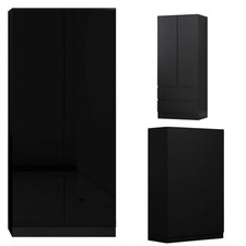 Wardrobe Matt Black 2/3 Door Scandinavian Furniture